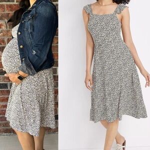 Maurice’s Animal Print Ruffle Strap Midi Dress Size S